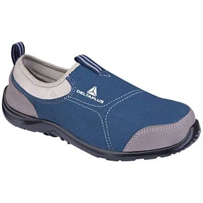 Image of Delta Plus Miami Mens/Womens Slip On Canvas Safety Steel Toe/Midsole Shoes UK6.5 Navy