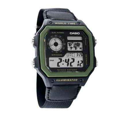 Image of Casio Men&#039;s AE1200WHB 1BV 10 Year Battery Watch, Black, Quartz Watch,Chronograph,Digital