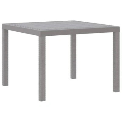 Image of vidaXL Garden Table Light Grey 100x100x73 cm Poly Rattan