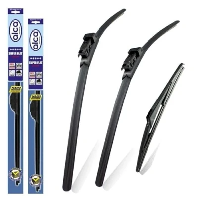 Image of Fits Volvo XC70 2004 2007 Set of 3 Windscreen Wiper Blades alca Germany Super Flat Front Rear 24&quot;22&quot;PT15&quot;WX ASF2422PT15WX