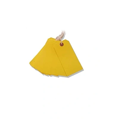 Image of 100 Pack 120 x 60mm Yellow Coloured Strung Tags