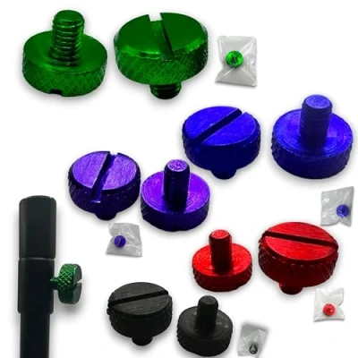 Image of 2 BANK STICK SPARE REPLACEMENT SCREWS Aluminium Carp COARSE FISHING EQUIPMENT (Green)