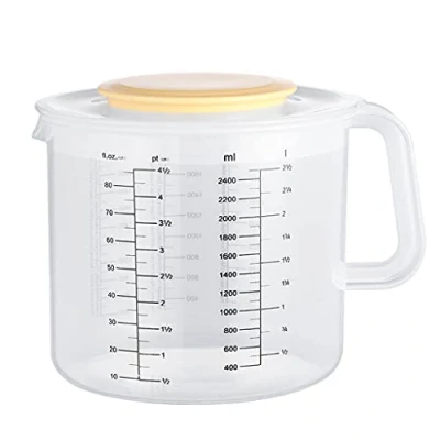Image of 2.5L Baking Measuring Cup Scale Mixing Bowl with Lid Transparent Plastic