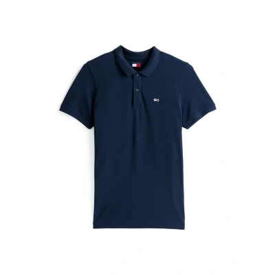 Image of Tommy Jeans Placket Polo shirt, Men&#039;s, Size: 34, Dark night navy