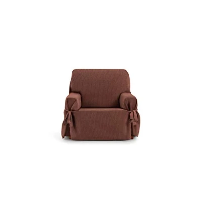Image of Eysa Rabat adjustable universal sofa cover with ties 1 seater color 09/orange