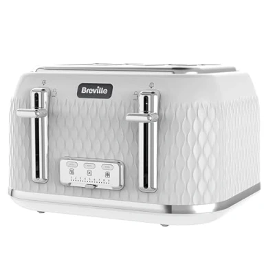 Image of Breville VTT911 Curve 4 Slice Toaster White Chrome