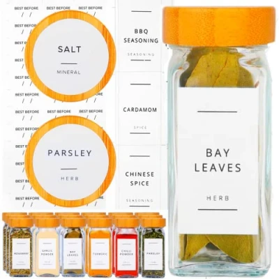 Image of 356 Spice Jar Labels Waterproof Stickers for Herbs Spices and Seasoning Jars Bottles &amp; Containers Perfect Kitchen Pantry Storage Organisation