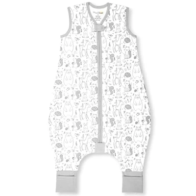 Image of Mama Cheetah Toddler Sleep Sack with Feet 18 36 Months, 1.0 TOG Lightweight Baby Sleeping Bag Legs, Wearable Blanket for Walkers Girls &amp; Boys, 100% Organic Cotton w/ 2 Way Zipper, 1 Pack