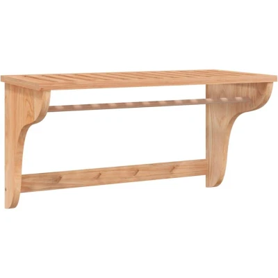 Image of vidaXL Towel Rack 60x30x35 cm Solid Wood Walnut