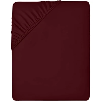 Image of Utopia Bedding Fitted Sheet Super King, Burgundy Deep Pocket 14 inch (35 cm) Easy Care Soft Brushed Microfibre Fabric Shrinkage and Fade Resistant Bottom