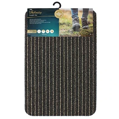 Image of JVL Infinity Entrance Door Mat, Brown, 50cm x 75cm