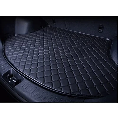 Image of Car Rear Boot Leather Mat for Mercedes Benz GLC SUV (X254) 2022 2023 2024 2025, Cargo Tray Liners Anti Scratch Slip Carpets, Trunk Protector Pad Interior Accessories,All Black