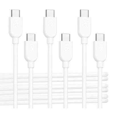 Image of Cable Matters 3 Pack Extreme Flexible USB C Charging 1.8m in White, Support 60W PD, Apple CarPlay, Android Auto, to for iPhone 15/15 Pro/15 Pro Max, iPad, Galaxy S23