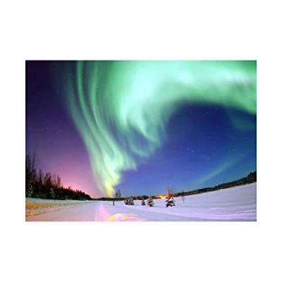 Image of Wee Blue Coo Photo Skyscape Space Aurora Borealis Northern Lights Wall Art Print