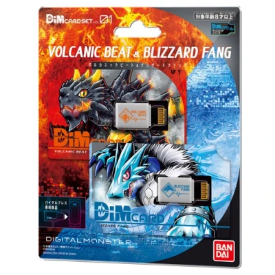 Image of Digimon Volcanic Beat &amp; Blizzard Fang DiM Cards Expansion for the Vital Bracelet Fitness Tracker Watch Train your and Battle Friends, Multicolor, (NT58680)