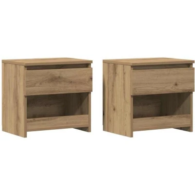 Image of vidaXL Bedside Cabinets 2 pcs Artisan Oak 40x30x39 cm Engineered Wood