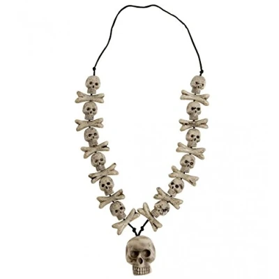 Image of Shoperama, Halloween necklace with skulls and bones, costume accessory, jewellery, voodoo
