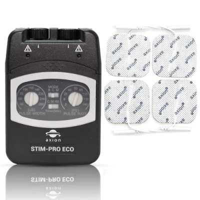 Image of axion Dual Channel TENS Machine for Pain Relief STIM PRO ECO Including 4 2x2&#039;&#039; Electrode Pads Freely Adjustable parameters and stepless Intensity Control Certified Medical Device