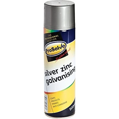 Image of Cold Zinc Galvanising Spray Paint 500ml Bright Silver Metal Protection Aerosol (15)