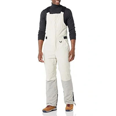 Image of Amazon Essentials Men&#039;s Water Resistant Insulated Snow Bib Overall, Grey Ivory Colour Block, S