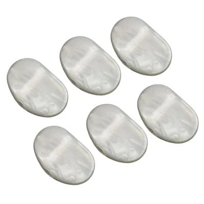 Image of perfk White Pearl Universal guitar Instruments tuning Peg Caps Machine Head Oval Buttons Replacement (Pack of 6)