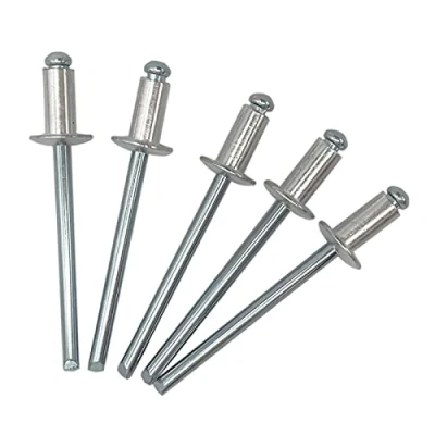 Image of (Pack of 400 pcs) Blind Rivets 4.0 x 8 mm, Dome Head Open Type, DIN 7337, Aluminum Rivet and Steel Mandrel, Pop (400, mm)