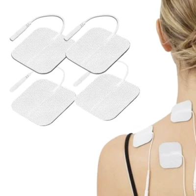 Image of Healthcare World Tens Electrode Pads (Pack Of 4) Superior Long Lasting Self Adhesive Electrodes 5x5cm Prewired Compatible With Medfit Tenscare Bodyclock TPN Neurotrac Auvon Machines (8)