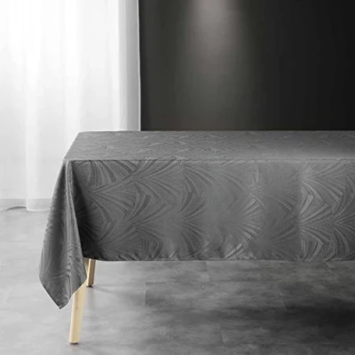 Image of Douceur d&#039;Intérieur Rectangular Tablecloth 140 x 240 cm Charcoal Jacquard Lolly