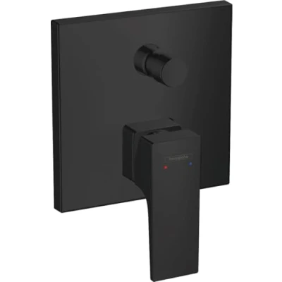Image of hansgrohe Metropol Flush Mounted Single Lever Bath Mixer Tap Matt Black Handle