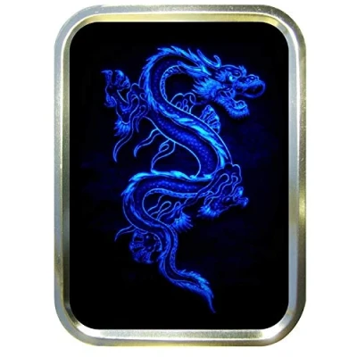 Image of TEEZ Blue Dragon 2oz Gold Tobacco Tin,Baccy Tin, Smoking Tin
