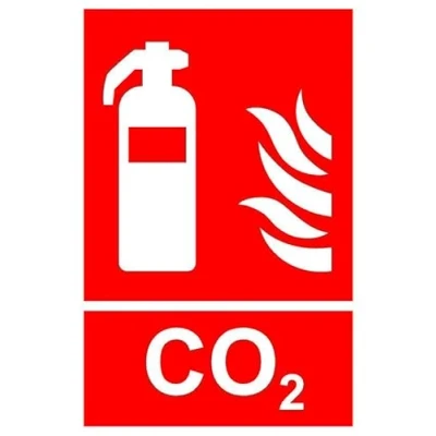 Image of CO2 fire extinguisher safety sign 1mm flexible Plastic (300mm x 200mm)