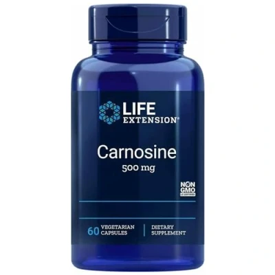 Image of Life Extension, L Carnosine, 500mg, High dose, 60 Vegan Capsules, Gluten Free, Vegetarian, Soy Non GMO