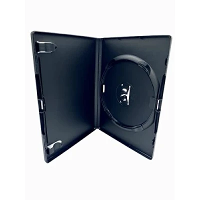 Image of 50 x Dragon Trading Amaray Branded Single Black CD DVD Blu Ray Disc Case With 14mm Spine And Outer Sleeve For Inlay