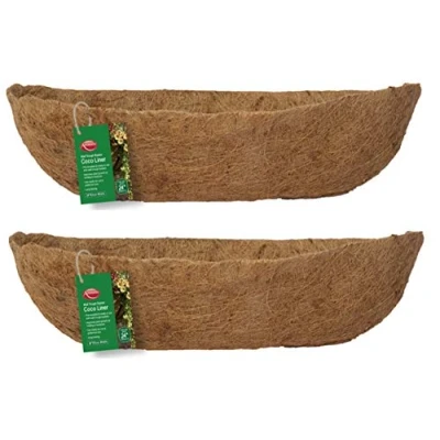 Image of Set Of 5 61cm Pre Moulded Natural Wall Trough Plant Basket Coco Liner 24 Inch