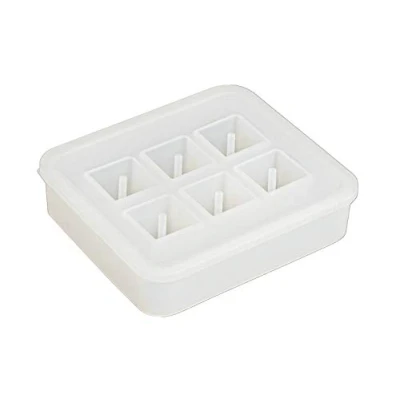 Image of Rayher 35042000 Silicone Casting Mould for Jewellery Making, Tray with 6 Cube Shapes Concrete, Plaster of Paris, Resin, Wax and Soap, 16 x mm, White