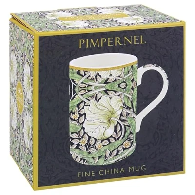 Image of The Leonardo Collection William Morris Pimpernel Mug for Home &amp; Kitchen Stylish Ceramic Mugs Tea Coffee Lovely Cup Set Mens Gifts Birthday Women