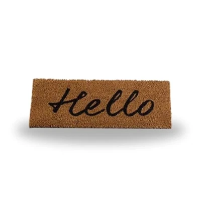 Image of Garden Mile Doormat Door Mat Natural Look Slip Resistant PVC Backing Safe Anti Indoor Outdoor Use Hard Wearing (Hello)