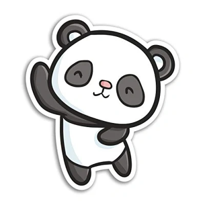 Image of 2 x 10cm Cute Panda Bear Vinyl Stickers China Sticker Laptop Luggage #17973 (10cm Tall)