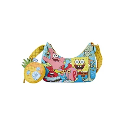 Image of Loungefly Cross Body Bag Spongebob Squarepants Group Shot Official Blue Taille Unique