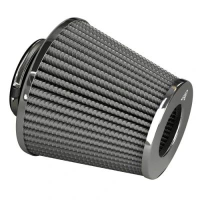 Image of Silver Performance Air Induction Filter Twin Cone AutoSiliconeHoses