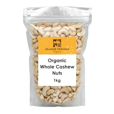 Image of Organic Whole Cashew Nuts 1kg by Manor Springs