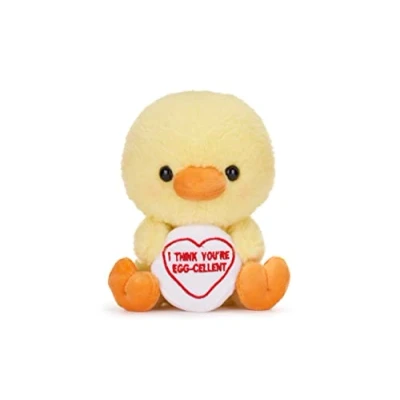 Image of Posh Paws 37510 Swizzels Love Hearts 18cm (7 Inch) Baby Chick ‘I Think You’RE Egg CELLENT’ Plush Soft Toy
