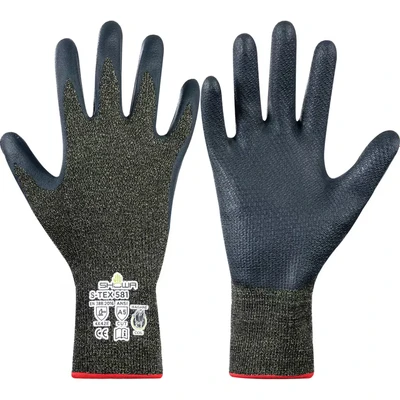 Image of Showa Kevlar Gloves, Nitrile Coated, Yellow/Black, Size 9