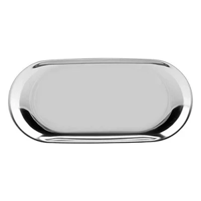 Image of Fdit Nordic Style Storage Tray Cosmetics Jewelry Stainless Steel Cake Plate for Home Kitchen(Silver L)