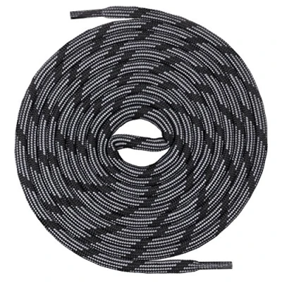 Image of Mount Swiss© Hiking and Work Boot Laces Extra Strong Round Polyester Diameter 5 mm Length 70 220 cm black Schwarz/Grau M2
