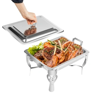 Image of 6L Chafing Dish Pan Stainless Steel Catering Food Warmer Heater Container w/Lid,For Party Buffet Banquet