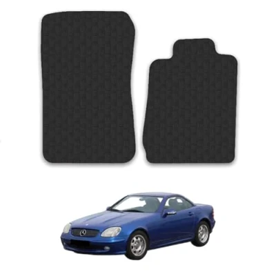 Image of 5mm Rubber Car Mats Compatible With Mercedes Slk (1996 2004) [R170] Tailored Fit Floor Set Accessory Custom Anti Slip Backing Heavy Duty Waterproof Easy Clean Durable All Weather