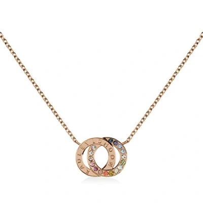 Image of RADLEY Rocks Ladies 18ct Rose Gold Plated Rainbow Stone Necklace RYJ2138, One Size