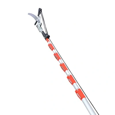 Image of LINZI Telescopic Tree Pruner 8M with 350mm Extra Blade Extendable Long Reach Pole Pruning Saw Loppers for Cutting Trimming High Branches Leaves Shrubs
