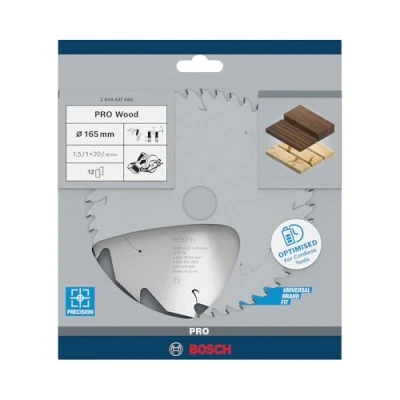 Image of Bosch Accessories Professional Circular Saw Blade Standard (for Wood, 165 x 20 1.5 mm, 12 teeth; Accessories: Cordless Saw)